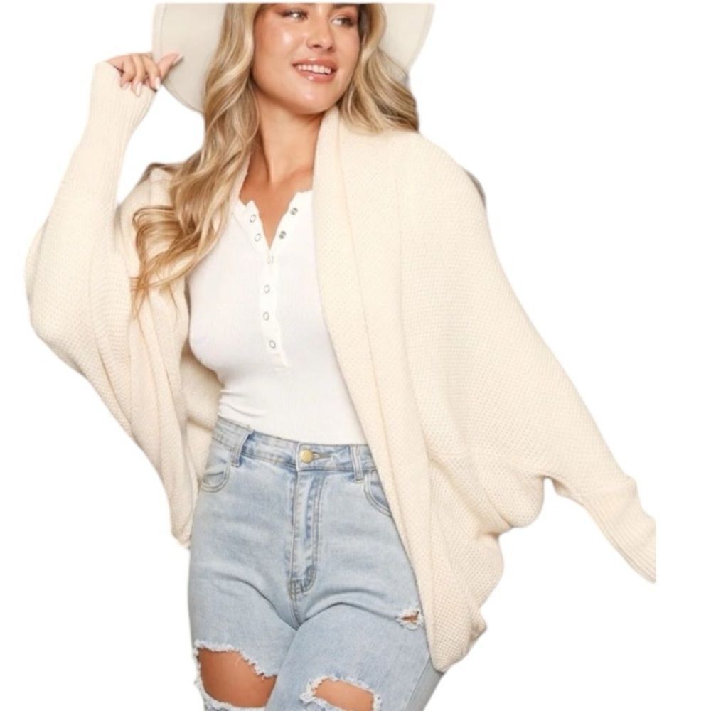 Cotton On cream oversized cardigan | size S